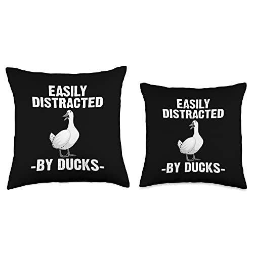 Funny Duck Gift Duck Lover Accessories & Stuff Cute Design for Men Women Aquatic Bird Duck Lovers Throw Pillow, 16x16, Multicolor