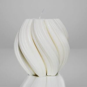 LUXANNA Large Decorative Scented Spiral Twirl Candle (White) - Handmade Aesthetic Candle for Home Decor - Minimalist Soy Wax Scented Candles Ideal Gift for Mother's Day, Birthday, Wedding, etc.