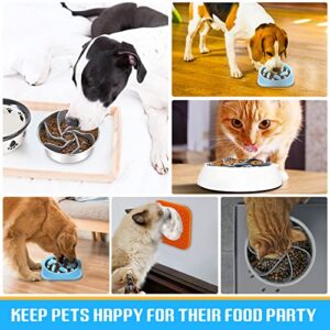 MooonGem 3 PCS Slow Feeder Dog Bowls, Lick Mat for Dogs, Dog Slow Feeder Insert with Strong Suction for Large Medium Small Dogs Cats, Dog Licking Pad, Puzzle Feeding Bowl Mat for Pets