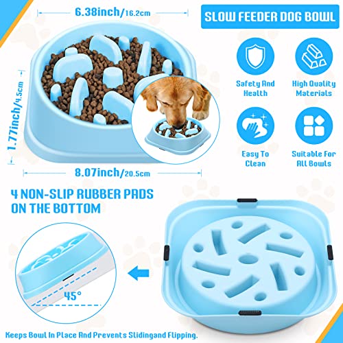 MooonGem 3 PCS Slow Feeder Dog Bowls, Lick Mat for Dogs, Dog Slow Feeder Insert with Strong Suction for Large Medium Small Dogs Cats, Dog Licking Pad, Puzzle Feeding Bowl Mat for Pets