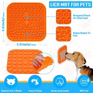 MooonGem 3 PCS Slow Feeder Dog Bowls, Lick Mat for Dogs, Dog Slow Feeder Insert with Strong Suction for Large Medium Small Dogs Cats, Dog Licking Pad, Puzzle Feeding Bowl Mat for Pets