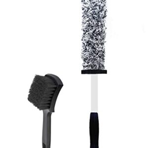 Gy-Adc 2Pcs Car Wheel and Tire Brush Set, Premium Microfiber for Safe Cleaning of Wheels, Rims, and Tires, Suitable for Cars, Trucks, and Motorcycles