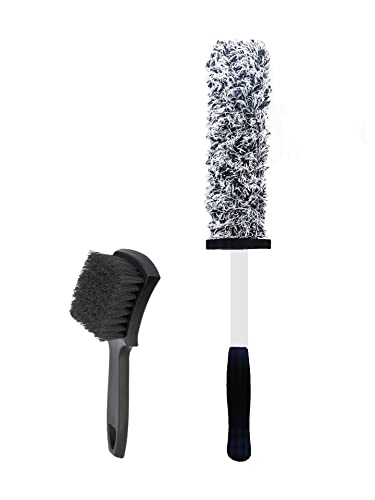 Gy-Adc 2Pcs Car Wheel and Tire Brush Set, Premium Microfiber for Safe Cleaning of Wheels, Rims, and Tires, Suitable for Cars, Trucks, and Motorcycles