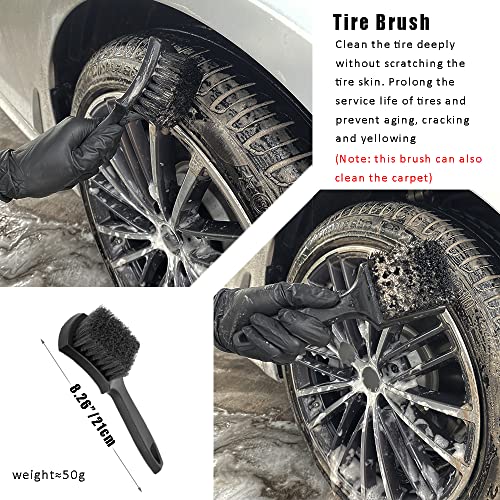 Gy-Adc 2Pcs Car Wheel and Tire Brush Set, Premium Microfiber for Safe Cleaning of Wheels, Rims, and Tires, Suitable for Cars, Trucks, and Motorcycles