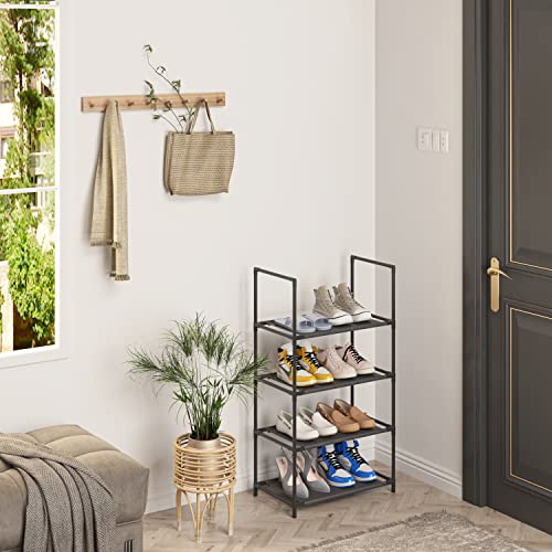 Z&L HOUSE 4 Tier Shoe Organizer, Sturdy Metal Small Shoe Rack Stand That Can Store 8-10 Pairs of Shoes, Stackable Shoe Storage Shelf for Closet Entryway to Increase The Use of Space