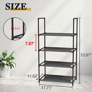 Z&L HOUSE 4 Tier Shoe Organizer, Sturdy Metal Small Shoe Rack Stand That Can Store 8-10 Pairs of Shoes, Stackable Shoe Storage Shelf for Closet Entryway to Increase The Use of Space