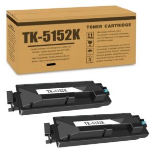2-pack tk5152 tk-5152k black toner cartridge replacement for kyocera tk-5152k m6035cidn m6535cidn p6035cdn printer.