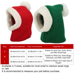 Azusumi Dog Winter Hat, Cute Crocheted Snood Warm Knitted Pet Hat Christmas Pet Hat for Small and Medium Dog, Puppy, Cat(M-Green)