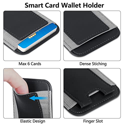 Magnetic Wallet Card Holder Compatible with MagSafe Wallet for iPhone 15/14/13/12 Series, Priume Vegan Leather, Magnetic Card Holder for Back of iPhone 15/14/13/12 Series, 7 Cards Holder, Black