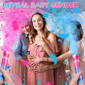 NiToy Gender Reveal Confetti Cannons 1 Pink+1 Blue, Gender Reveal Confetti Powder Cannon, Gender Reveal Decorations and Baby Gender Reveal Party Supplies, 100% Biodegradable Confetti Poppers