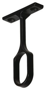 center support for oval closet rod - matte black