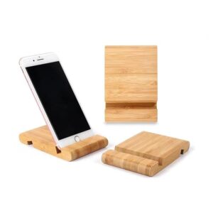 Cell Phone Stand for Desk Wood, Wooden Mobile Phone Holder, Portable Desktop Smartphone Stand, Universal Cell Phone Holder