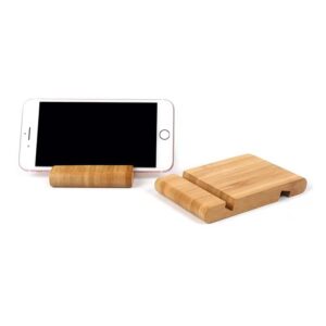 Cell Phone Stand for Desk Wood, Wooden Mobile Phone Holder, Portable Desktop Smartphone Stand, Universal Cell Phone Holder