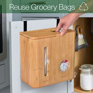 Ayos Grocery Bag Holder & Trash Bag Dispenser - The Original 2 in 1 Plastic Bag Organizer (Natural)