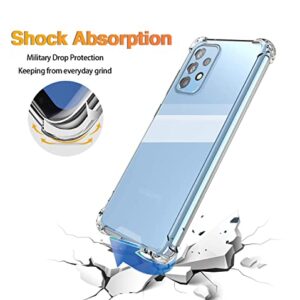 KIOMY 𝐒𝐀𝐌 𝐀𝟐𝟑 Clear Case for Samsung Galaxy A23 4G 5G with 2pcs HD Tempered Glass Screen Protectors Transparent Cover for A23 4G LTE Hybrid Hard PC Back and Flexible TPU Frame Shockproof Bumper