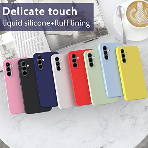 (8 Pack) for Samsung Galaxy A14 5G Case, Soft Silicone Gel Bumper Shell Shockproof Protection Phone Case Cover for Samsung Galaxy A14 5G, Red, black, dark blue, yellow, pink, white, green, purple