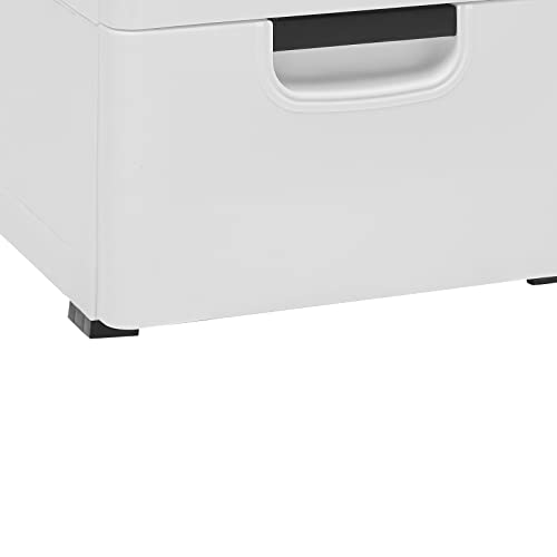 GMSLuu Plastic Drawers Dresser, Storage Cabinet with 5 Drawers, Closet Drawers Tall Dresser Organizer with 4 Wheels for Clothes,Playroom,Bedroom,Kitchen Storage Furnitur (16" Wx12 Dx33 H, White)