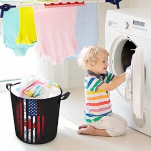 American Canadian Flag Collapsible Laundry Basket Laundry Hamper with Handles Washing Bin Dirty Clothes Bag for College Dorm, Family