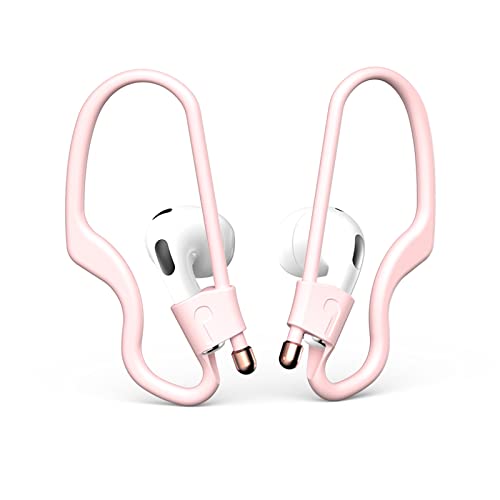 Ear Hooks for AirPods Pro 3/ 2 /1 Earbuds Accessories Anti-Lost Loop Anti-Slip Strap Multi-Dimensional Adjustable for Running Jogging Cycling Gym Silicone (Pink)