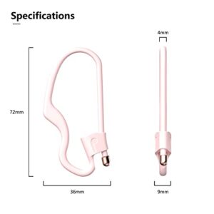 Ear Hooks for AirPods Pro 3/ 2 /1 Earbuds Accessories Anti-Lost Loop Anti-Slip Strap Multi-Dimensional Adjustable for Running Jogging Cycling Gym Silicone (Pink)