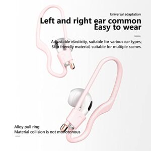 Ear Hooks for AirPods Pro 3/ 2 /1 Earbuds Accessories Anti-Lost Loop Anti-Slip Strap Multi-Dimensional Adjustable for Running Jogging Cycling Gym Silicone (Pink)