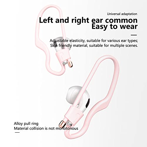 Ear Hooks for AirPods Pro 3/ 2 /1 Earbuds Accessories Anti-Lost Loop Anti-Slip Strap Multi-Dimensional Adjustable for Running Jogging Cycling Gym Silicone (Pink)