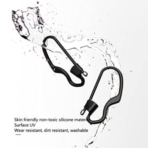 Ear Hooks for AirPods Pro 3/ 2 /1 Earbuds Accessories Anti-Lost Loop Anti-Slip Strap Multi-Dimensional Adjustable for Running Jogging Cycling Gym Silicone (Black)