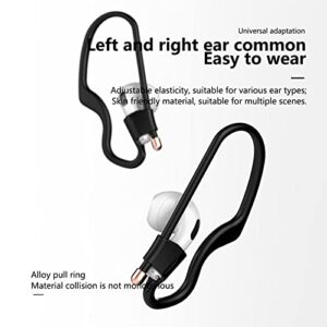 Ear Hooks for AirPods Pro 3/ 2 /1 Earbuds Accessories Anti-Lost Loop Anti-Slip Strap Multi-Dimensional Adjustable for Running Jogging Cycling Gym Silicone (Black)