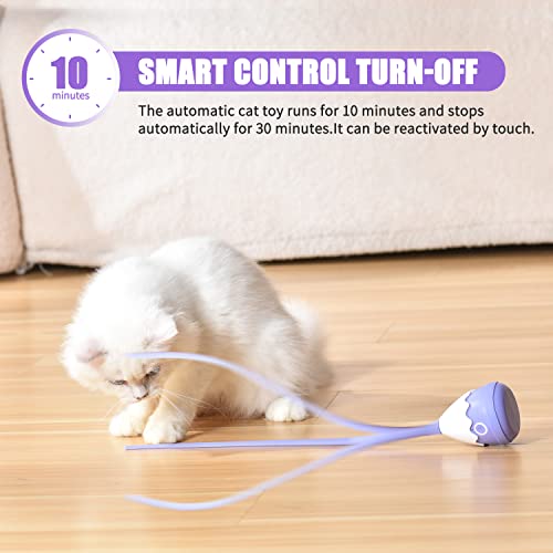 FEECOS Cat Toys, Cat Wand Toy Electronic Silicone PlushTail Toy Automatic Interactive Toy for Indoor Cats, USB Rechargeable Robotic Cat Moving Toys Pet Exercise Toys Kitten Toys