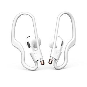 ear hooks for airpods pro 3/ 2 /1 earbuds accessories anti-lost loop anti-slip strap multi-dimensional adjustable for running jogging cycling gym silicone (white)