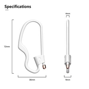 Ear Hooks for AirPods Pro 3/ 2 /1 Earbuds Accessories Anti-Lost Loop Anti-Slip Strap Multi-Dimensional Adjustable for Running Jogging Cycling Gym Silicone (White)