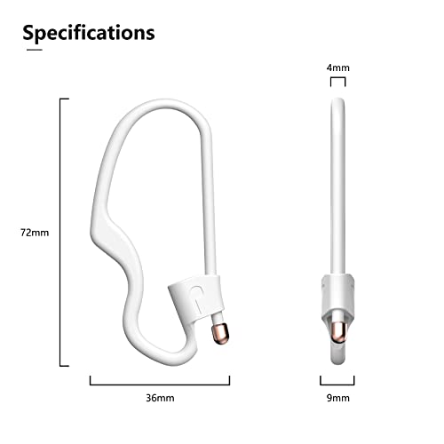 Ear Hooks for AirPods Pro 3/ 2 /1 Earbuds Accessories Anti-Lost Loop Anti-Slip Strap Multi-Dimensional Adjustable for Running Jogging Cycling Gym Silicone (White)
