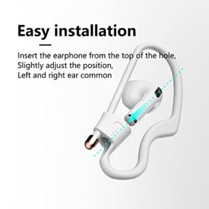 Ear Hooks for AirPods Pro 3/ 2 /1 Earbuds Accessories Anti-Lost Loop Anti-Slip Strap Multi-Dimensional Adjustable for Running Jogging Cycling Gym Silicone (White)