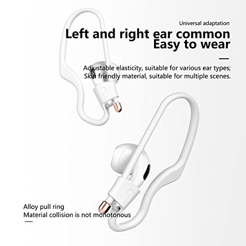 Ear Hooks for AirPods Pro 3/ 2 /1 Earbuds Accessories Anti-Lost Loop Anti-Slip Strap Multi-Dimensional Adjustable for Running Jogging Cycling Gym Silicone (White)