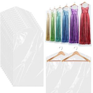 60 pack clear garment bags plastic dry cleaner bags, transparent clothing protector covers dustproof clothing dust cover for home laundry travel clothes storage(23.6 x 70.8 inch)