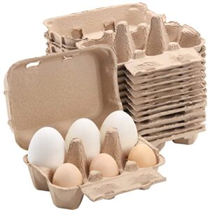 vintage jumbo duck egg cartons 20 pack, half dozen egg carton for normal size geese, blank natural pulp jumbo eggs container holder reusable for 6 six count chicken duck egg carton storage strong tray