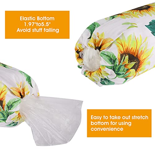 Sunflower Plastic Bag Holder for Kitchen, Plastic Bag Organizer and Dispenser Wall Mount Plastic Bags with Self-adhesive Hooks Garbage Shopping Trash Bags Storage Sunflower Farmhouse Home Decor