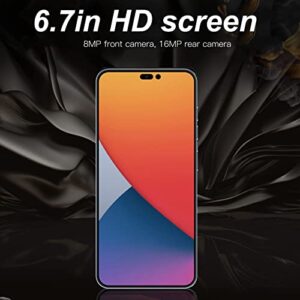 Zunate I14pro Max 6.7 in 4G Smartphone for Android, Unlocked Mobile Phone with 4GB RAM 64GB ROM, 128GB Supported, Face ID, 4000mAh, 8MP 16MP, Cell Phone for Senior Students(Gold)