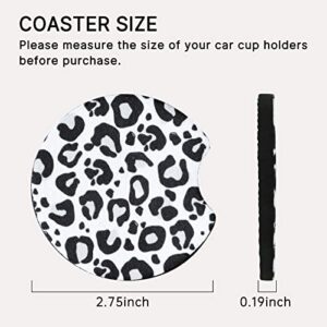 Car Cup Holder Coaster 4 Pack Cheetah Print Car Coasters Universal Rubber Backing Non-Slip Car Coasters for Cup Holders Car Accessories for Women & Men