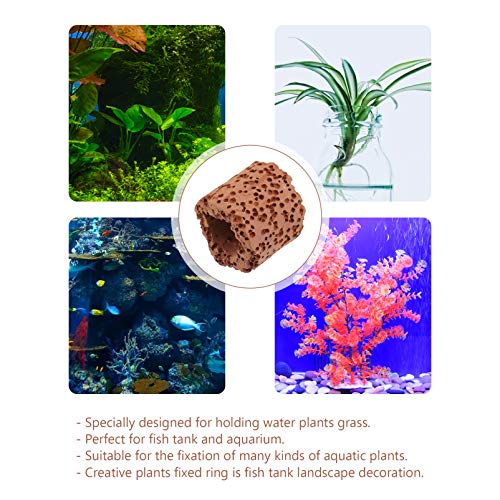 Aquatic Plant Rings 10pcs Anti-Floating Ceramic Aquarium Plants Fixed Rings - Plants Weights Holders Anchors for Aquarium Plants Fixing