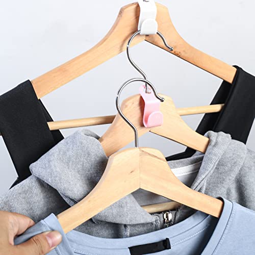 65 Pcs Clothes Hanger Connector Hooks, Cascading Hangers Extender Clips, Space Saving Hanger Closet Organizer Hooks, Cascading Connection Hooks for Shirt Clothes Coat Hangers - White