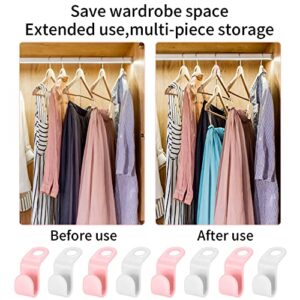 65 Pcs Clothes Hanger Connector Hooks, Cascading Hangers Extender Clips, Space Saving Hanger Closet Organizer Hooks, Cascading Connection Hooks for Shirt Clothes Coat Hangers - White