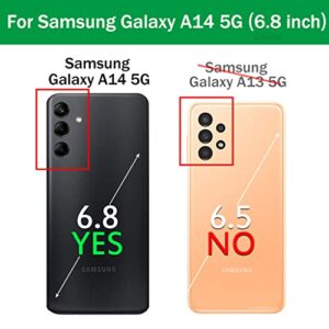 Dzxouui for Galaxy A14 5G Case Samsung Galaxy A14 5G Case with 2 Pack Screen Protector Slim Thin Rubber Shockproof Anti-Drop Galaxy A14 Phone Case for Samsung A14 5G Case(DL-Blue)