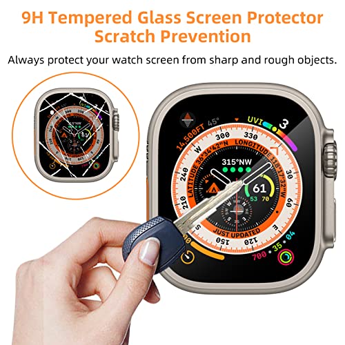 CVMSDIK [3 Pack Screen Protector Compatible with Apple Watch Ultra 2/1 49mm (2023), Tempered Glass Screen Protector with Easy Installation Kit for iWatch Ultra 49mm, Bubble Free, Full Coverage