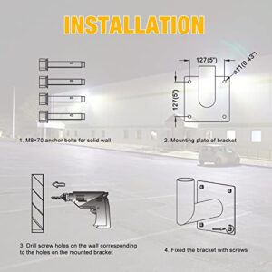 JC-LGL 90 Degree Wall Mount Bracket with 2-3/8in OD Tenon, L Shape Wall Mounted Adapter for Outdoor LED Parking Lot Lights Street Lights Post Top Light, Heavy Duty Steel, Dark Bronze