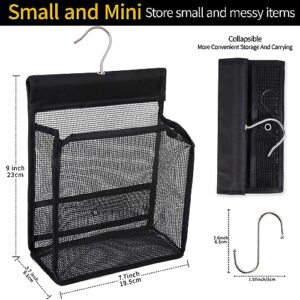 GUMQDD Mini Hangable Mesh Bathroom Storage Basket, Foldable Shower Caddy Storage Basket, Ideal for Gyms, College dorms, RV bathrooms, Travel and Pool Locker Rooms (1)