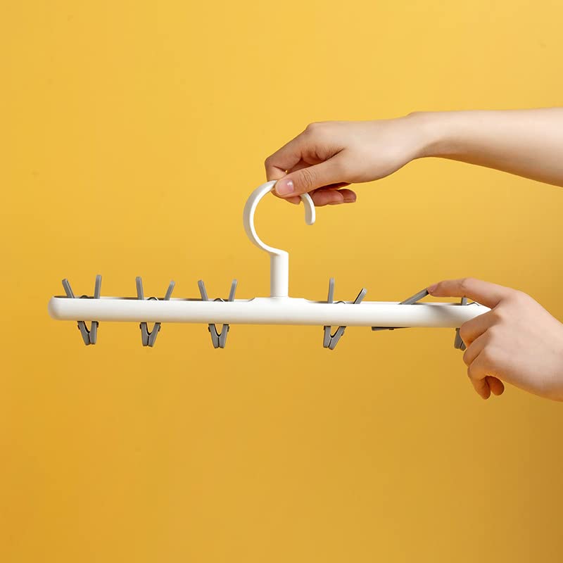 FAN YE 6 Clips Folding Clothes Dryer Hanger Children Adults Clothes Dryer Windproof Underwear Drying Rack Orange