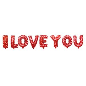 AVMBC I Love You Letters Foil Balloons Valentines Day I Love You Balloons for Valentines Day Propose Marriage Wedding Party Wedding Decor Anniversary Birthday Party Supplies (Red)