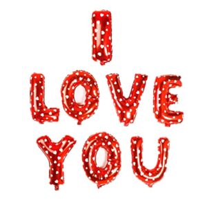 avmbc i love you letters foil balloons valentines day i love you balloons for valentines day propose marriage wedding party wedding decor anniversary birthday party supplies (red)