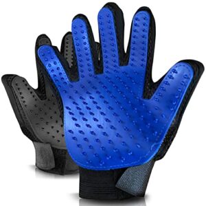 my blue cup pet grooming gloves | deshedding tool | suitable for cats, dogs & bigger animals | comes in a pair | soft silicone tips | easy to use | easy to clean & machine washable